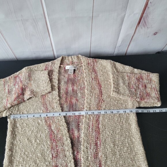 Christopher & Banks Textured Knit Open Front Women’s M Cardigan, ¾ Length Sleeve - Picture 9 of 10